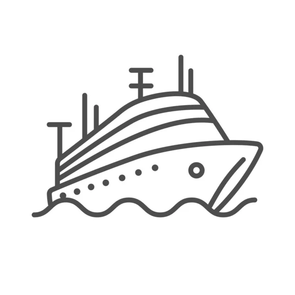 Cruise Ship Flat Icon Vector Illustration — Stock Vector