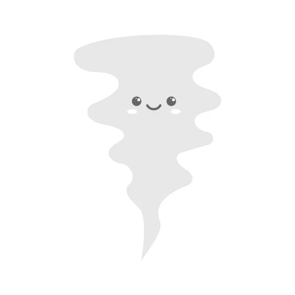 Άνεμος Χαμογελάει Ωραίος Χαρακτήρας Καρτούν Ανεμοστρόβιλος Kawaii Εικονογράφηση Διανύσματος — Διανυσματικό Αρχείο