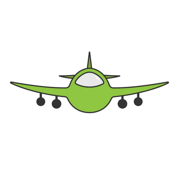 Avión Está Volando Aviones Dibujos Animados Icono Plano Ilustración Vectorial — Vector de stock