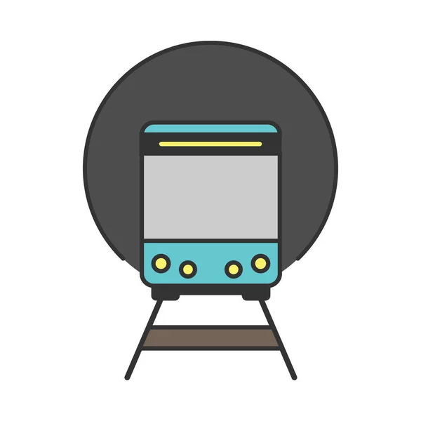 Tren Sale Del Túnel Metro Icono Plano Ilustración Vectorial — Vector de stock