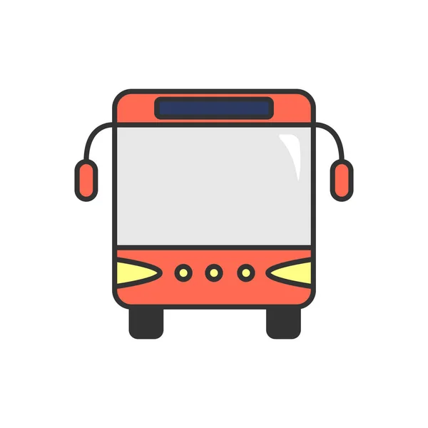 Autobús Rojo Imagen Plana Ilustración Vectorial — Vector de stock