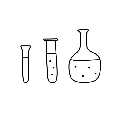 Test tüpleri. Simge ayarlandı. Vektör illüstrasyonu.