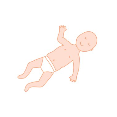 Bebek uyuyor. Sevimli bir bebek. Vektör illüstrasyonu.