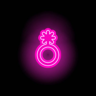 İkili cinsiyet sembolü değil. Parlayan neon ikonu. Vektör illüstrasyonu.