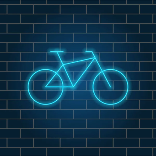 Bicicleta Neón Azul Brillante Señal Noche Brillante Ilustración Vectorial Ilustraciones De Stock Sin Royalties Gratis