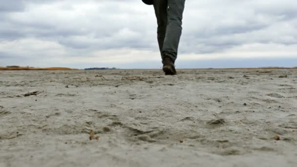 Trockengelegter Salzsee Naturkatastrophe Videoclip — Stockvideo