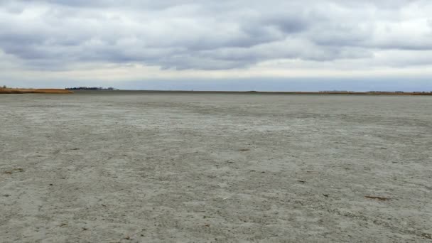 Lago Salado Drenado Desastre Natural Video Clip — Vídeo de stock
