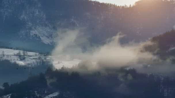 Idylle Hivernale Dans Région Montagneuse Clip Vidéo — Video