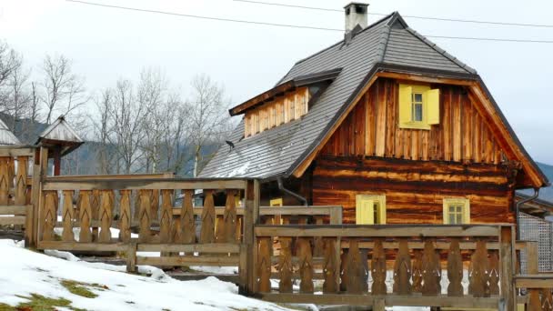 Drvengrad Mecavnik Kustendorf Aldeia Tradicional Construída Pelo Emir Kusturica Clipe — Vídeo de Stock