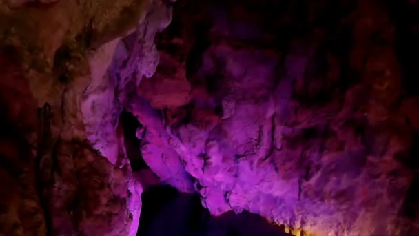 Kaskaden Inneren Der Höhle Gopro Videoclip — Stockvideo