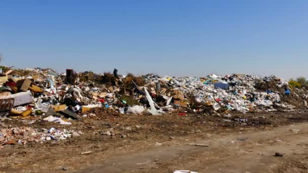 Zrenjanin Serbia April 2019 Plastflasker Poser Annet Søppel Byens Fyllplass – stockvideo