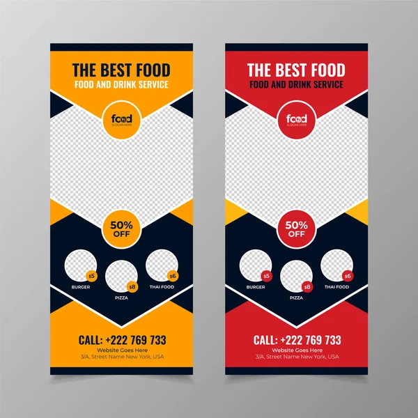 Restoran konsepti için Gıda Yuvarlama Afişi