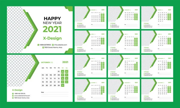 2021 numaralı masa takvimi. Yıllık planlamacı. Okul ve şirket programı.