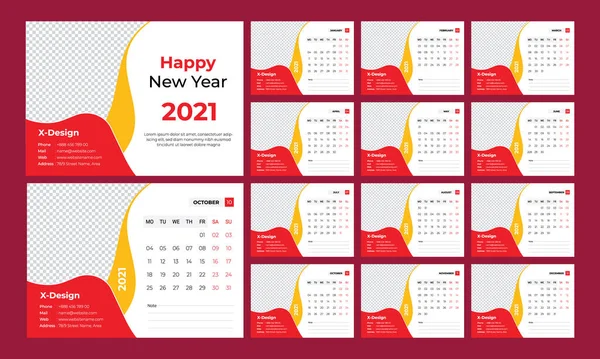 2021 numaralı masa takvimi. Yıllık planlamacı. Okul ve şirket programı.