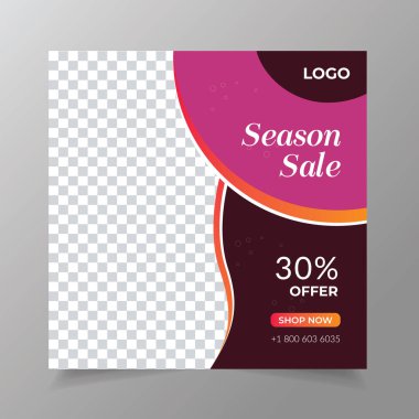 Web ve sosyal medya için modern moda satışı afişi, moda afişi