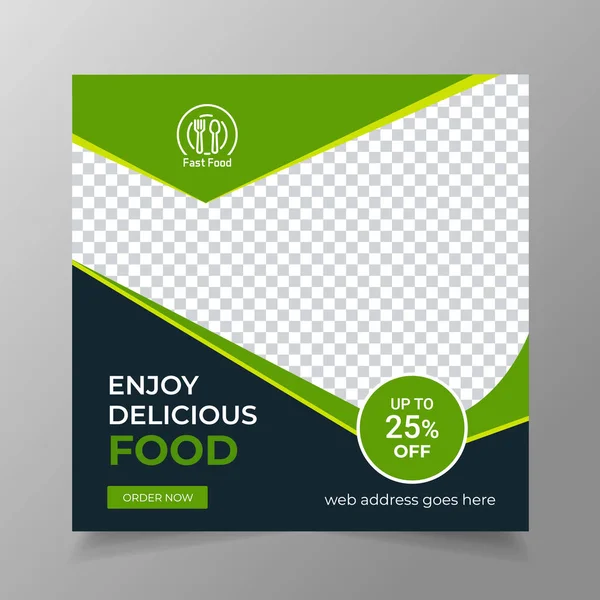 Sosyal medya paylaşımı, promosyon ve web afişi için düzenlenebilir yemek menüsü şablonu