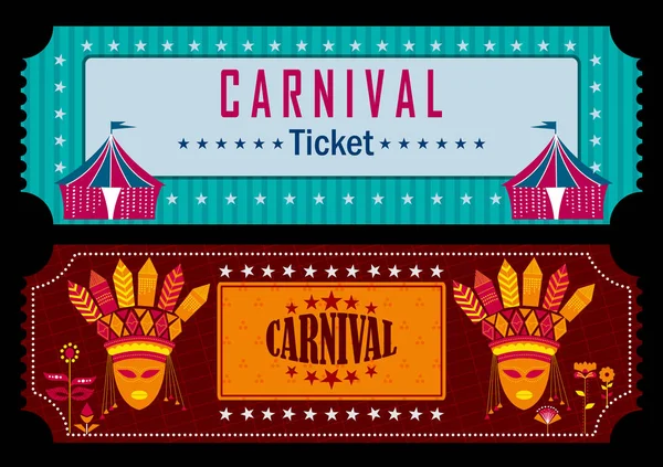 Biglietto colorato di divertimento pieno Carnevale sagra modello di sfondo — Vettoriale Stock