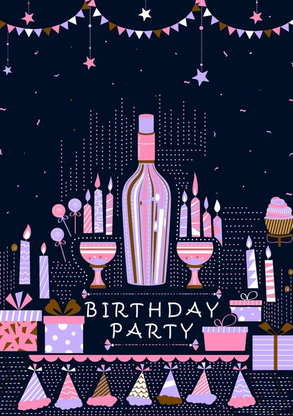 Happy Birthday Party celebration background — Stock Vector