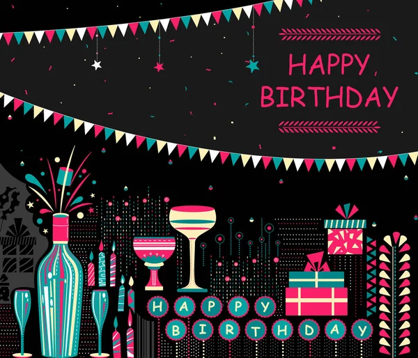 Happy Birthday Party Feier Hintergrund — Stockvektor