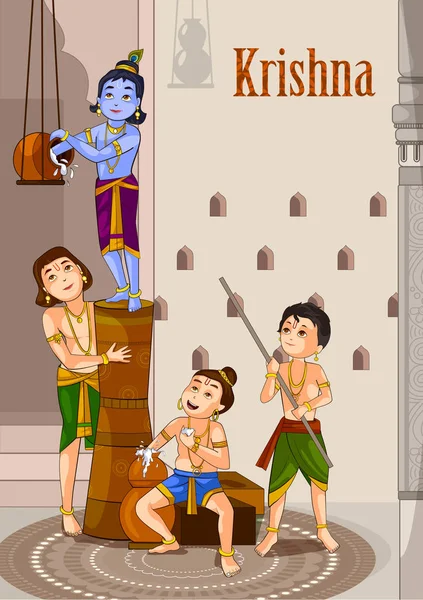 Krishna janmashtami fond — Image vectorielle