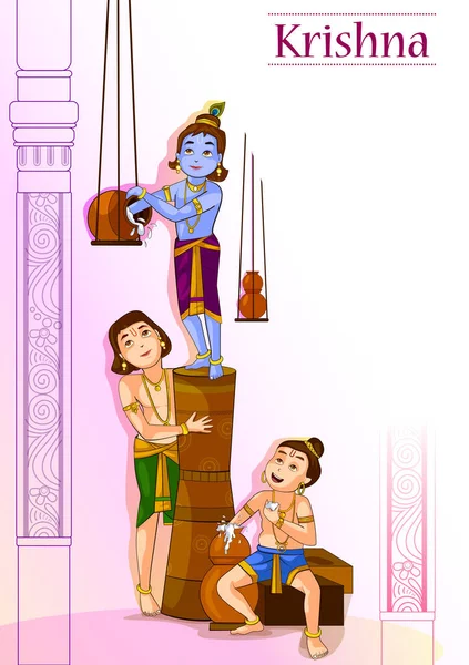 Krishna janmashtami arka plan — Stok Vektör
