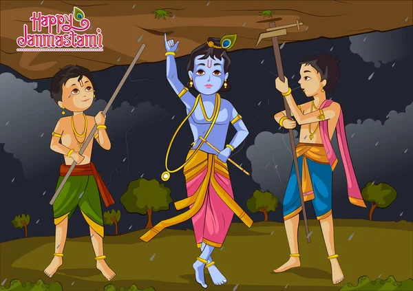 Krishna janmashtami bakgrund — Stock vektor