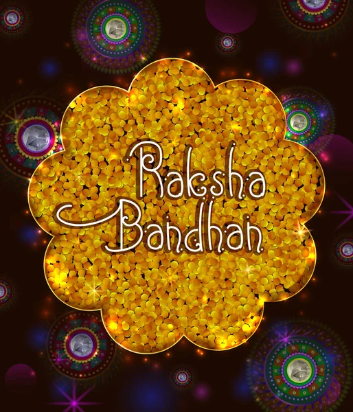 インドからラクシャバンダン祭で兄と妹の結合のためのエレガントなラキ — ストックベクタ