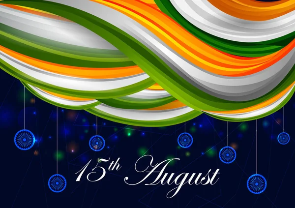 15 août, Happy Independence Day of India background — Image vectorielle