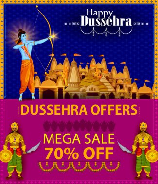 Tanrı Rama Ravana Hindistan satış promosyon reklam arka plan Dussehra festival süresince öldürmek