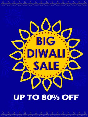 Satış promosyon teklif mutlu Diwali festivali için Hindistan'ın alışveriş için reklam şablon