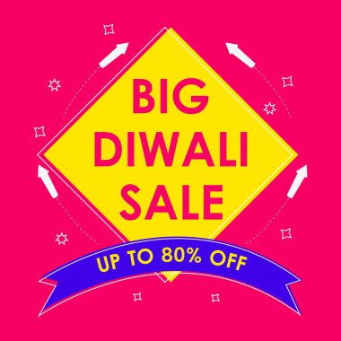 Satış promosyon teklif mutlu Diwali festivali için Hindistan'ın alışveriş için reklam şablon