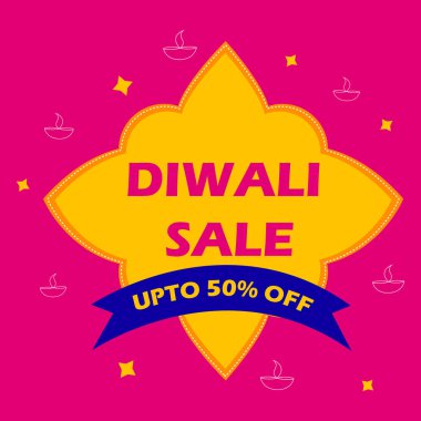 Satış promosyon teklif mutlu Diwali festivali için Hindistan'ın alışveriş için reklam şablon