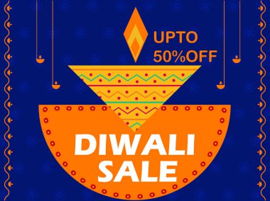 Satış promosyon teklif mutlu Diwali festivali için Hindistan'ın alışveriş için reklam şablon