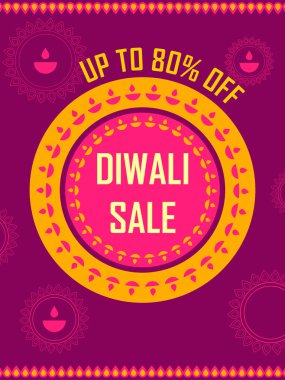 Satış promosyon teklif mutlu Diwali festivali için Hindistan'ın alışveriş için reklam şablon