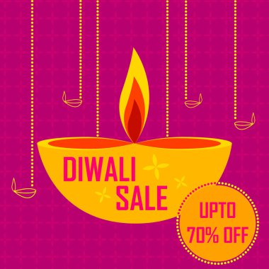 Satış promosyon teklif mutlu Diwali festivali için Hindistan'ın alışveriş için reklam şablon