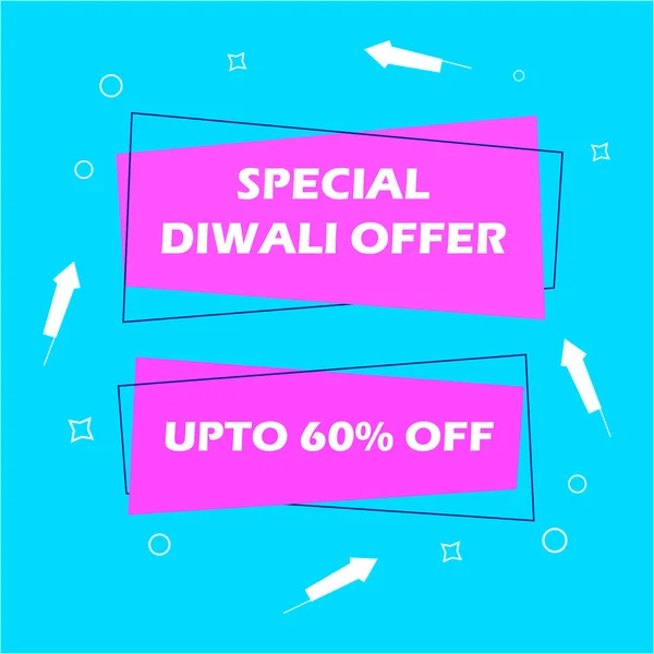 Plantilla publicitaria para comprar Rebajas Promoción Oferta para Happy Diwali Festival de la India — Archivo Imágenes Vectoriales