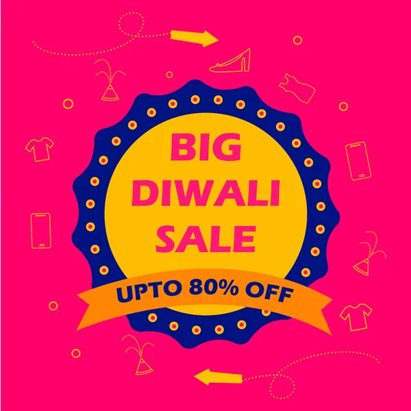 Advertisement template for shopping Sale Promotion Offer for Happy Diwali Festival of India — Stock Vector