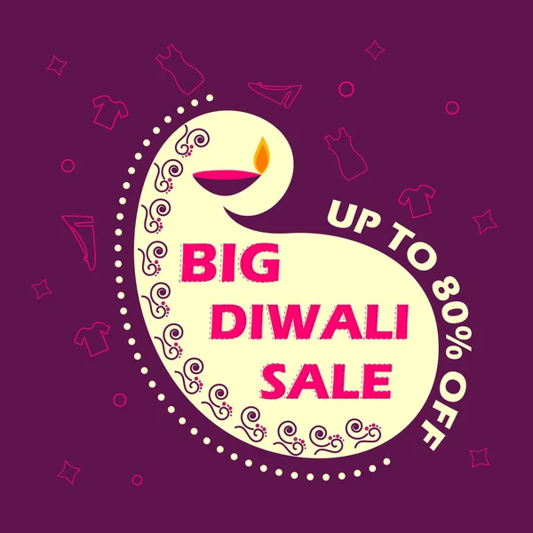 Plantilla publicitaria para comprar Rebajas Promoción Oferta para Happy Diwali Festival de la India — Archivo Imágenes Vectoriales