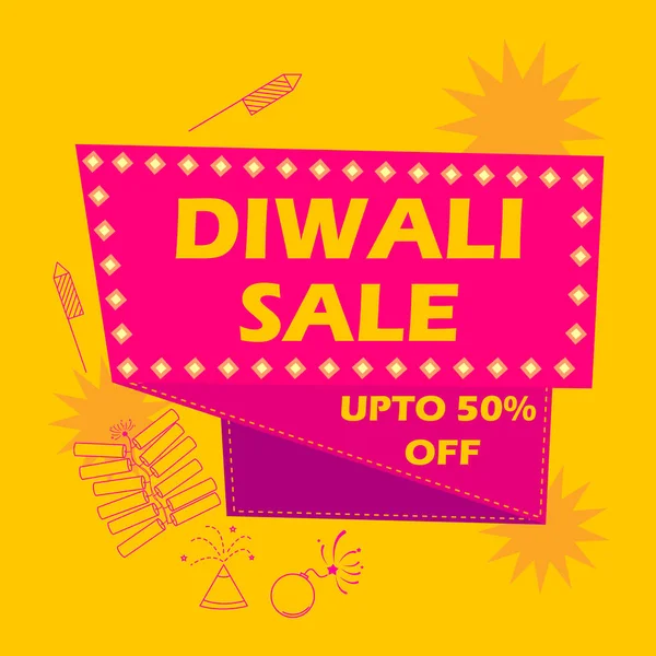 Modelo de anúncio para compras Promoção Promoção Oferta para Happy Diwali Festival da Índia — Vetor de Stock