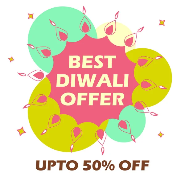 Plantilla publicitaria para comprar Rebajas Promoción Oferta para Happy Diwali Festival de la India — Vector de stock