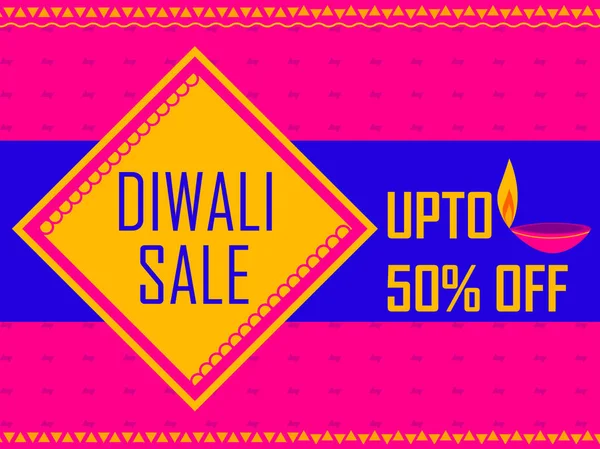 Plantilla publicitaria para comprar Rebajas Promoción Oferta para Happy Diwali Festival de la India — Archivo Imágenes Vectoriales