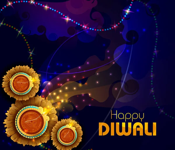 สุขสันต์วันเทศกาลแสง Diwali ของอินเดีย — ภาพเวกเตอร์สต็อก