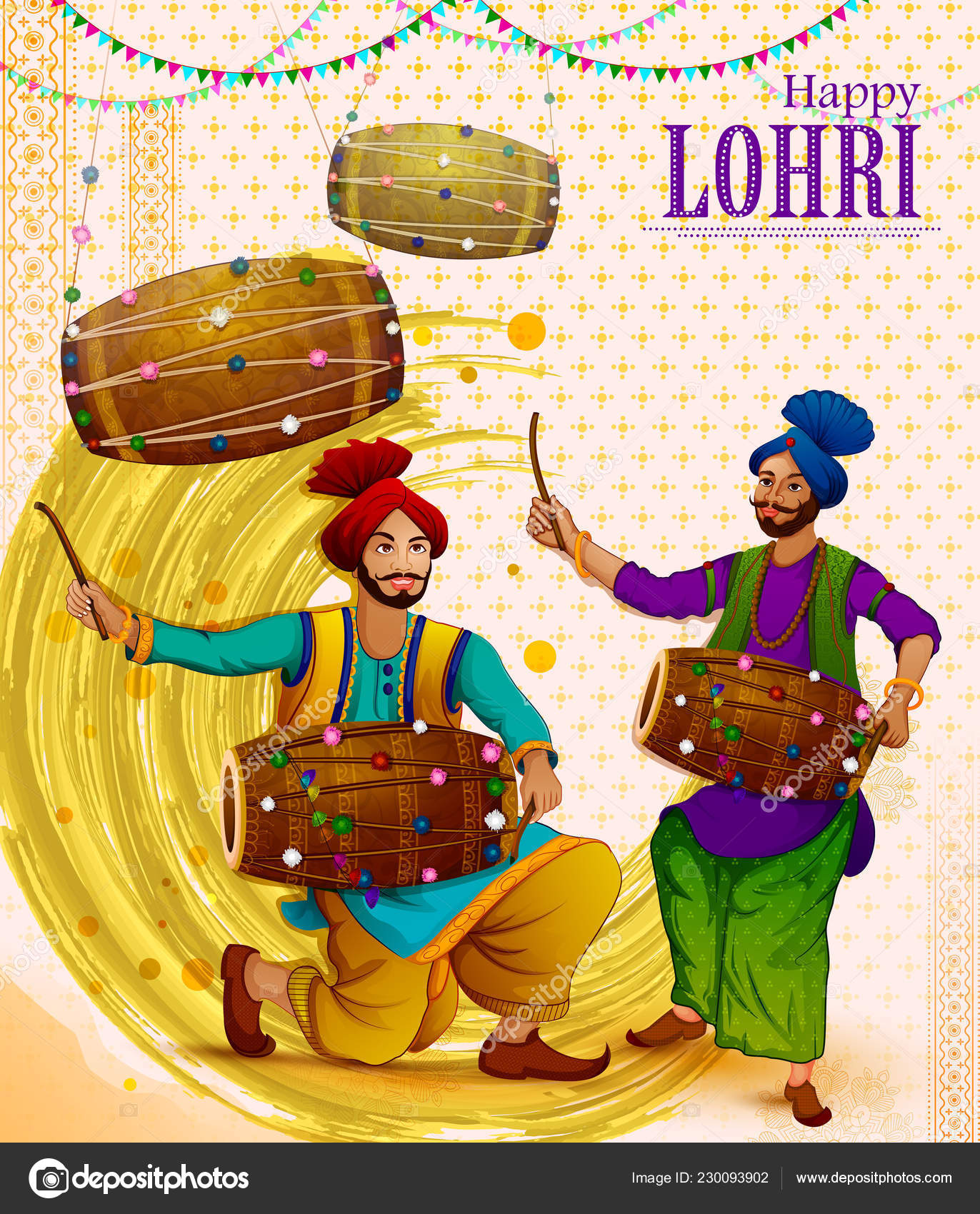 Happy Lohri Punjabi religious holiday background for harvesting festival of India Stock Vector Image by ©stockillustration #230093902 Happy Lohri Punjabi religious holiday background for harvesting festival of India Stock Vector Image by ©stockillustration #230093902