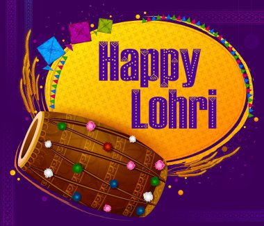 Festival Hindistan ürün toplama Lohri Punjabi dini bayram arka plan mutlu