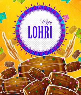 Festival Hindistan ürün toplama Lohri Punjabi dini bayram arka plan mutlu