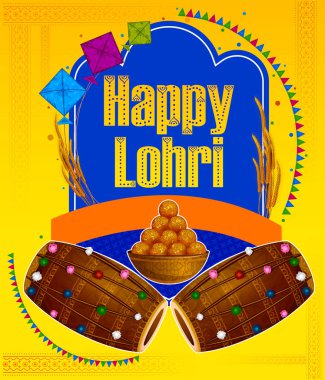 Festival Hindistan ürün toplama Lohri Punjabi dini bayram arka plan mutlu