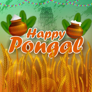 Hasat Festivali Hindistan için mutlu Pongal dini bayram arka plan