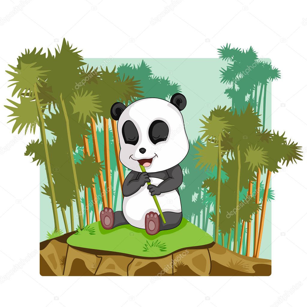 Wild animal Panda in jungle forest background