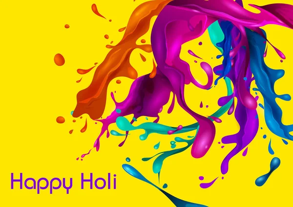 भारत के रंगों के त्योहार के लिए रंगीन पारंपरिक होली स्प्लैश पृष्ठभूमि — स्टॉक वेक्टर