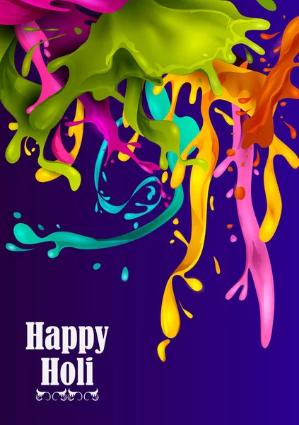 Fondo colorido tradicional del chapoteo de Holi para el festival de colores de la India — Vector de stock